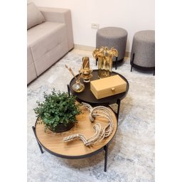 Conjunto Mesa de Centro Estilo Industrial 80/60 Cm - 2