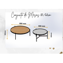 Ver imagem 4 de Conjunto Mesa de Centro Estilo Industrial 80/60 Cm