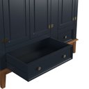 Ver imagem 2 de Guarda Roupa Solteiro Madeira Maciça Rústico 3 Portas 2 Gavetas Azul Petróleo - Apaixone & Decore