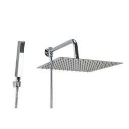 Ducha Inox 30x30 Cm com Chuveirinho de Mão em Abs com Trava - 1
