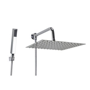 Ducha Inox 30x30 Cm com Chuveirinho de Mão em Abs com Trava