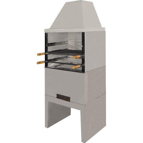 Churrasqueira Concreto Refratário Atacadão Lazer 74cm Coifa Prolongada