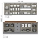 Ver imagem 4 de Cozinha Modulada 10 Pecas 240cm Ce792 Americana Henn Cinza Nature