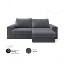 Ver imagem 4 de Sofá Capri 3 Lugares Retrátil 200cm Suede Grafite Cia Lar Móveis