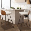 Ver imagem 4 de Kit 2 Banquetas para Balcão Cozinha Pés em Aço Nobre Varanda Bar Alta Luxo Sacada Hall Área Gourmet