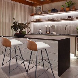 Kit 2 Banquetas para Balcão Cozinha Pés em Aço Nobre Varanda Bar Alta Luxo Sacada Hall Área Gourmet - 5