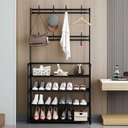 Ver imagem 2 de Sapateira Cabideiro Arara Multifuncional Preta Roupas Sapato