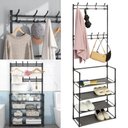 Ver imagem 6 de Sapateira Cabideiro Arara Multifuncional Preta Roupas Sapato