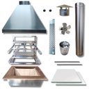Ver imagem 1 de Kit Churrasqueira Coifa Inox Gourmet Espetos Braseiro 45x30