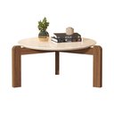 Ver imagem 2 de Mesa Redonda Centro 3 Pés Tampo Off White Base Madeira Modelo Austria