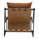 Ver imagem 5 de Kit Poltrona com Puff Turim Base Aço Preto Recouro Camel Poliéster Terracota - Nexta Casa