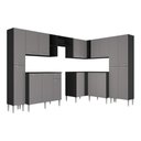 Ver imagem 7 de Armário Cozinha Modulada Completa de Canto 464cm Pequim Pop Multimóveis Mp3772 Preto/lacca Fumê