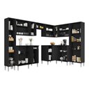 Ver imagem 5 de Armário Cozinha Modulada Completa de Canto 464cm Pequim Pop Multimóveis Mp3772 Preto/lacca Fumê