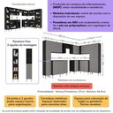 Ver imagem 3 de Armário Cozinha Modulada Completa de Canto 464cm Pequim Pop Multimóveis Mp3772 Preto/lacca Fumê