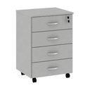 Ver imagem 1 de Gaveteiro Volante 4 Gavetas Cinza para Escritório/home Office