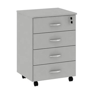 Gaveteiro Volante 4 Gavetas Cinza para Escritório/home Office