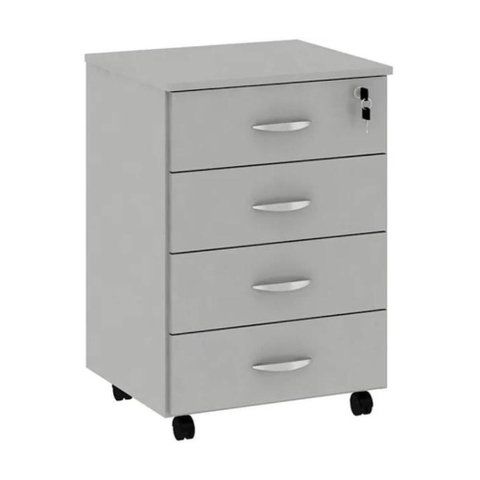 Gaveteiro Volante 4 Gavetas Cinza para Escritório/home Office
