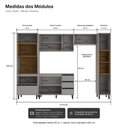 Ver imagem 4 de Cozinha Modulada 311 cm 5 Peças Cinza Tóquio Casamia