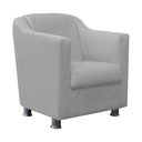 Ver imagem 1 de Poltrona Decorativa Tilla Suede Cinza - Dominic Decor