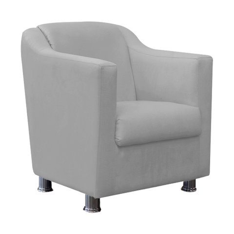 Poltrona Decorativa Tilla Suede Cinza - Dominic Decor