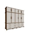 Ver imagem 1 de Guarda Roupa Berlim Quarto Casal 5 Portas 12 Gavetas com Maleiro Luapa Móveis