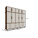 Ver imagem 3 de Guarda Roupa Berlim Quarto Casal 5 Portas 12 Gavetas com Maleiro Luapa Móveis