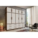 Ver imagem 2 de Guarda Roupa Berlim Quarto Casal 5 Portas 12 Gavetas com Maleiro Luapa Móveis