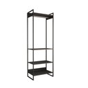 Ver imagem 2 de Closet Modulado Estilo Industrial Solteiro Loft Preto Cabideiro Ferro Preto