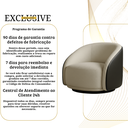 Ver mais imagens de Poltrona Orgânica Giratória Luxuosa Bouclé Bege Corino Preto Design Moderno Sala Estar Quarto Hall