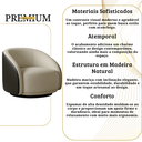 Ver imagem 7 de Poltrona Orgânica Giratória Luxuosa Bouclé Bege Corino Preto Design Moderno Sala Estar Quarto Hall