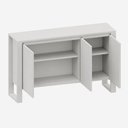 Ver imagem 5 de Aparador Balcao para Escritorio 3 Portas 136cm Cinza F5 Office