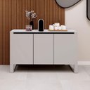 Ver imagem 7 de Aparador Balcao para Escritorio 3 Portas 136cm Cinza F5 Office