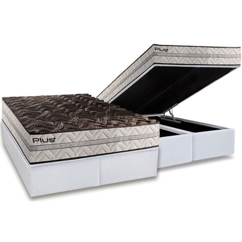 Conjunto Box Baú King: Colchão Espuma Paropas D33 Pasquale Plus + Base Crc Linhão White (193x203)
