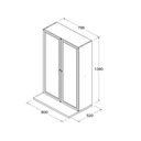 Ver imagem 2 de Armário Aéreo Berlim 80cm 2 Portas MDP Vidro Café e Branco Ditália