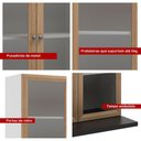Ver imagem 6 de Armário Aéreo Berlim 80cm 2 Portas MDP Vidro Café e Branco Ditália