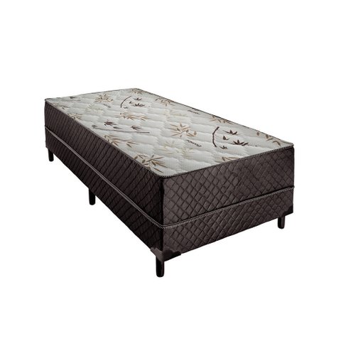 Cama Box Solteiro Colchão Aylla Espuma D33 Acolchões + Box Poliéster 62x88x188 Cor:Preto