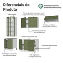 Ver imagem 4 de Armário de Cozinha Completa 270 cm Branco/Verde Vik Madesa 05