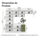 Ver imagem 3 de Armário de Cozinha Completa 270 cm Branco/Verde Vik Madesa 05