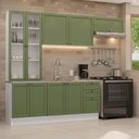 Ver imagem 1 de Armário de Cozinha Completa 270 cm Branco/Verde Vik Madesa 05