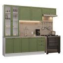 Ver imagem 2 de Armário de Cozinha Completa 270 cm Branco/Verde Vik Madesa 05