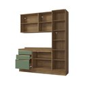 Ver imagem 3 de Armário de Cozinha Compacta 100% Mdf 190cm Nogueira/verde Celeste Kappesberg