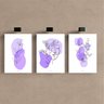 Kit 3 Quadro Decorativo Flores Roxo Sala Quarto Moderno Arte 28x20cm - 2