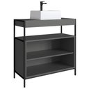Ver imagem 2 de Gabinete de Banheiro 80cm Industrial com Cuba Liny Grafite Z54 - Mpozenato