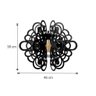 Lustre Pendente Para Sala Pé direito Duplo Trio Arabesques Preto - 6