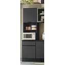 Ver imagem 1 de Paneleiro Duplo 2 Portas 1 Gaveta Etna - Grafite Poliman