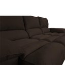 Ver mais imagens de Sofá Plaza 2,30m com Molas no Assento Retrátil e Reclinável Velosuede - Netsofas - Marrom