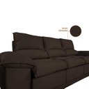 Ver imagem 3 de Sofá Plaza 2,30m com Molas no Assento Retrátil e Reclinável Velosuede - Netsofas - Marrom
