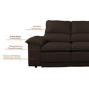 Ver imagem 6 de Sofá Plaza 2,30m com Molas no Assento Retrátil e Reclinável Velosuede - Netsofas - Marrom
