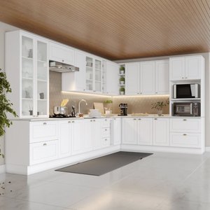 Cozinha Completa de Canto 14 Peças 20 Portas 7 Gavetas Americana Henn