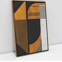 Ver imagem 1 de Quadro Decorativo em Canvas Geométrico Gold Lines TaColado Moldura Flutuante 4,5cm Freijó 120 x 80cm